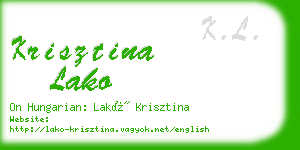 krisztina lako business card